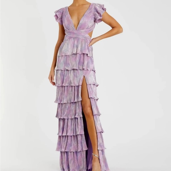 Mac Duggar  Purple Ruffled Maxi Dress. Size 8 - Picture 3 of 3